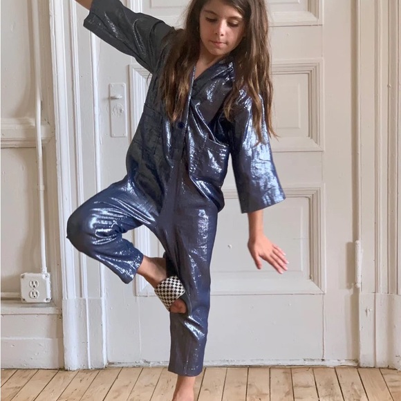 Suzie Kondi girls lurex utility jumpsuit 8 - Picture 4 of 15